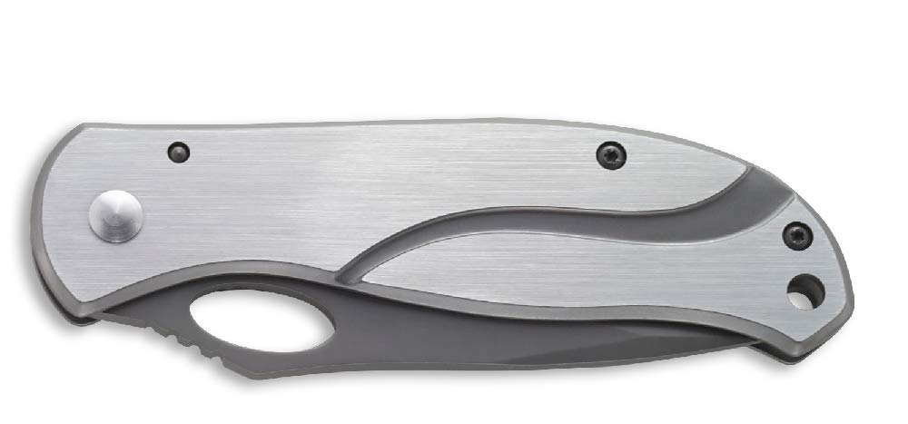 Columbia River Knife & Tool - 9001317 CRKT Pazoda 2 EDC Folding Pocket Knife: Compact Everyday Carry, Gray Ti Nitride Blade, Thumb Slot, Locking Liner, Stainless Handle, Pocket Clip 6470 - Image 3